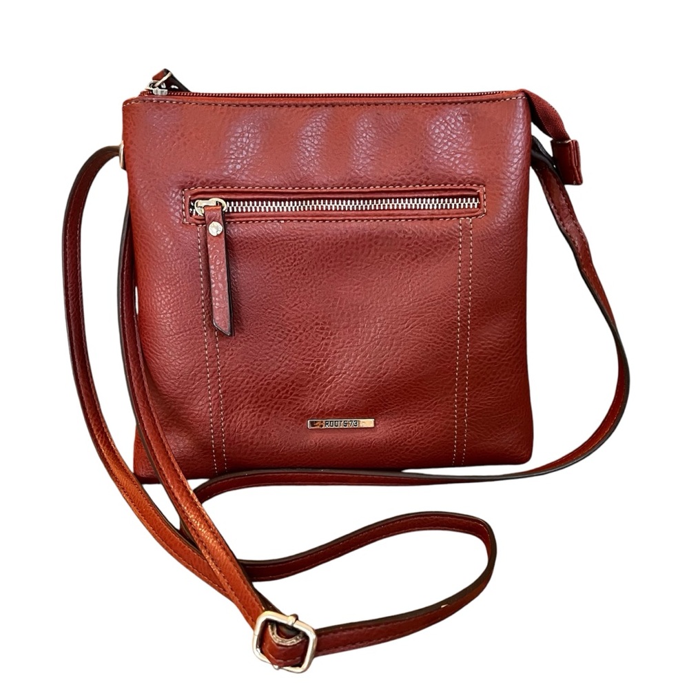 Roots 73 Red Crossbody Handbag Top Zipper Closure Everyday Purse